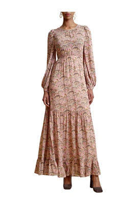 Eco Georgette Open Back Maxi Klänning