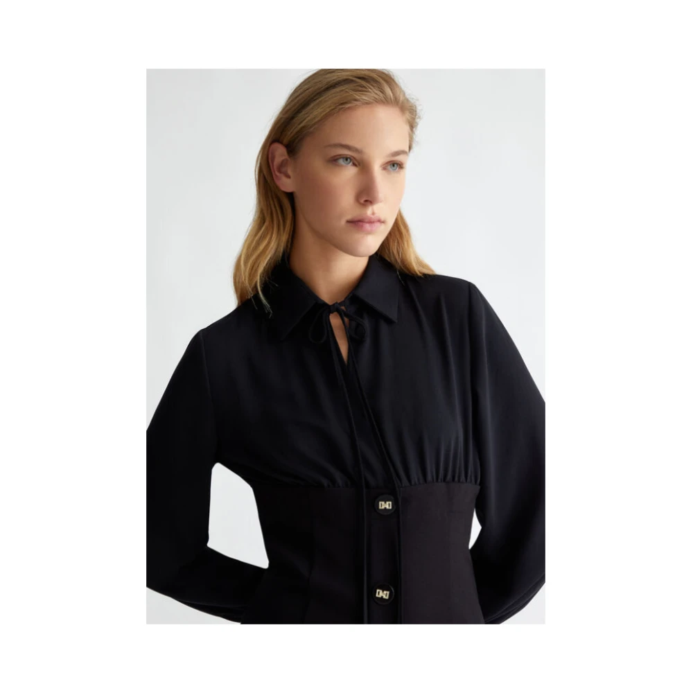 Liu Jo Stretch chemisier jurk Groot Black Dames