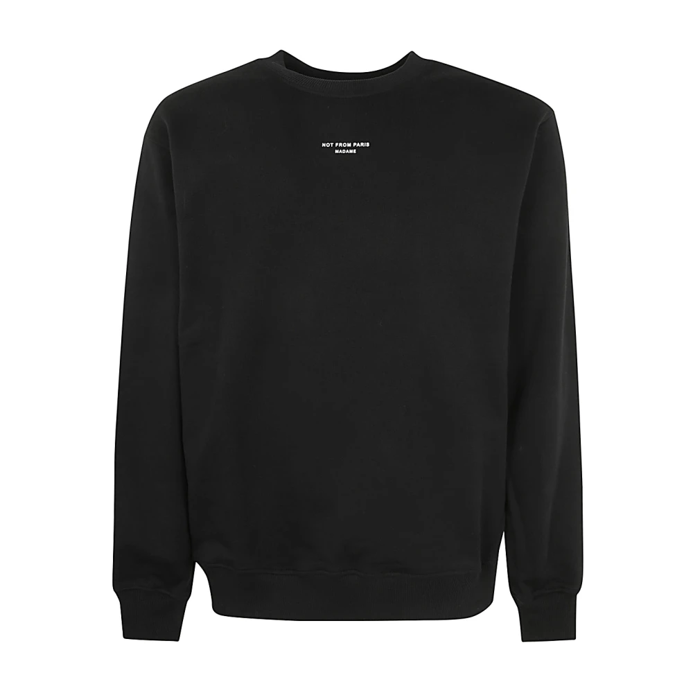 Drole de Monsieur Klassieke Slogan Sweatshirt Zwart Black Heren