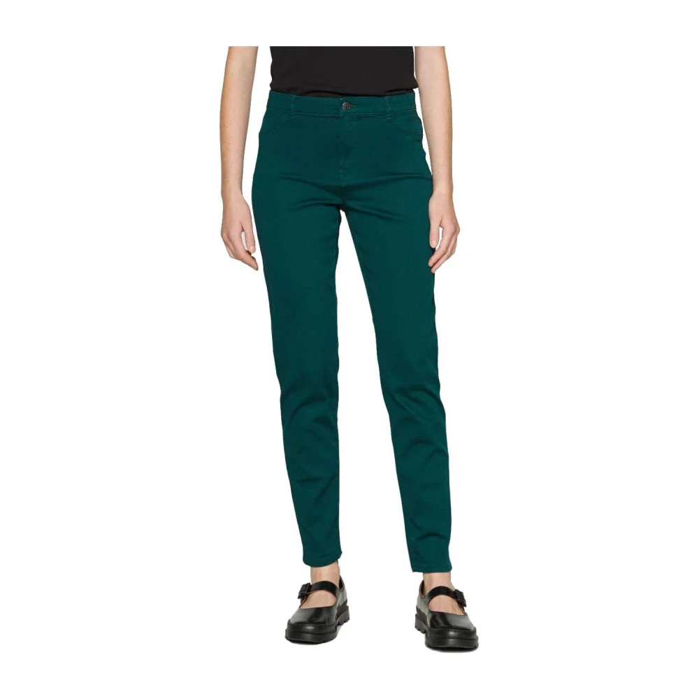 Naf Naf Women's Green Slim-Fit Trousers