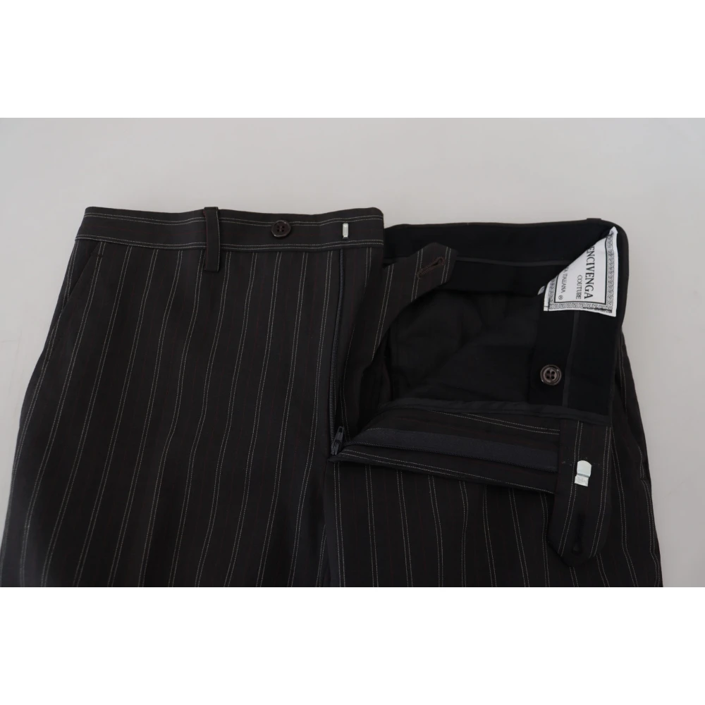 Bencivenga Gestreepte Viscose Pantalon Black Heren