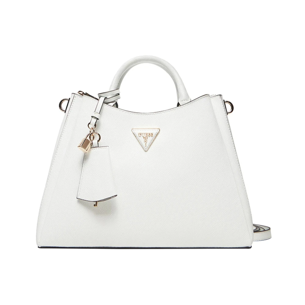 Guess Witte lederen handtas met gouden details White Dames