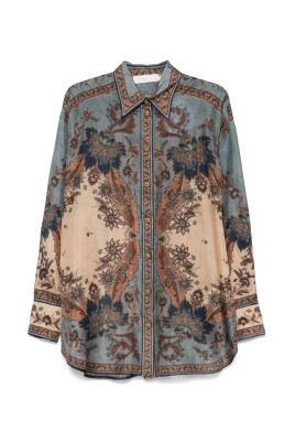 chemise-soie-multicolore-col-classique