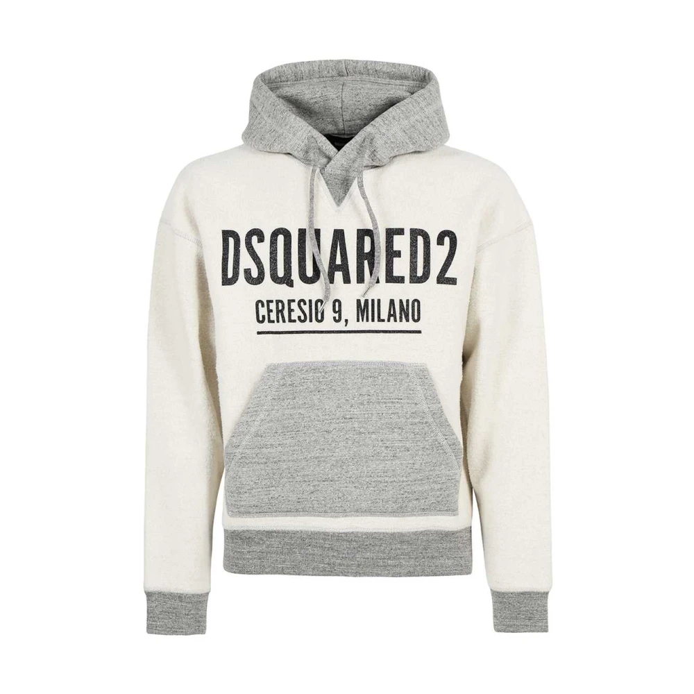 Dsquared2 Gestreepte Hoodie met Capuchon Gray Heren
