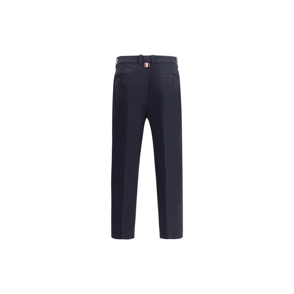 Thom Browne Klassieke Chino Straight Leg Broek Blue Heren