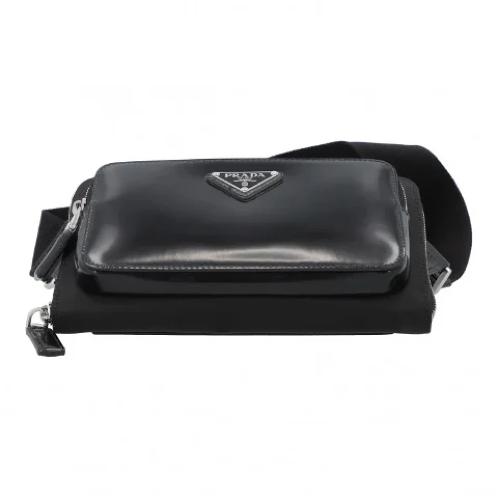 Prada Vintage Pre-owned Leather crossbody-bags Black Dames
