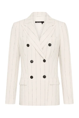 Viskos-Linné Randig Blazer