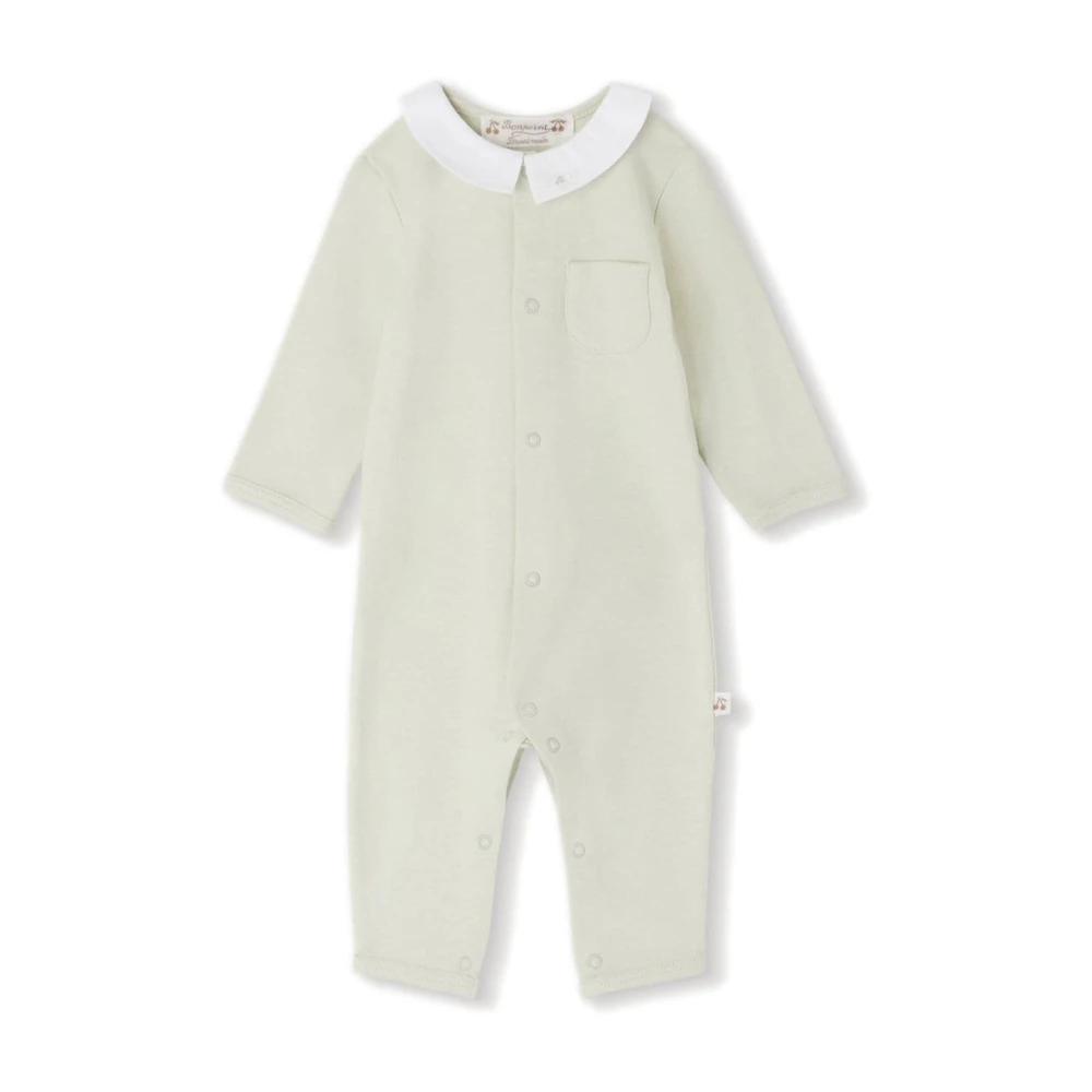 Bonpoint Grön Körsbär Broderad Baby Pyjamas Green, Unisex