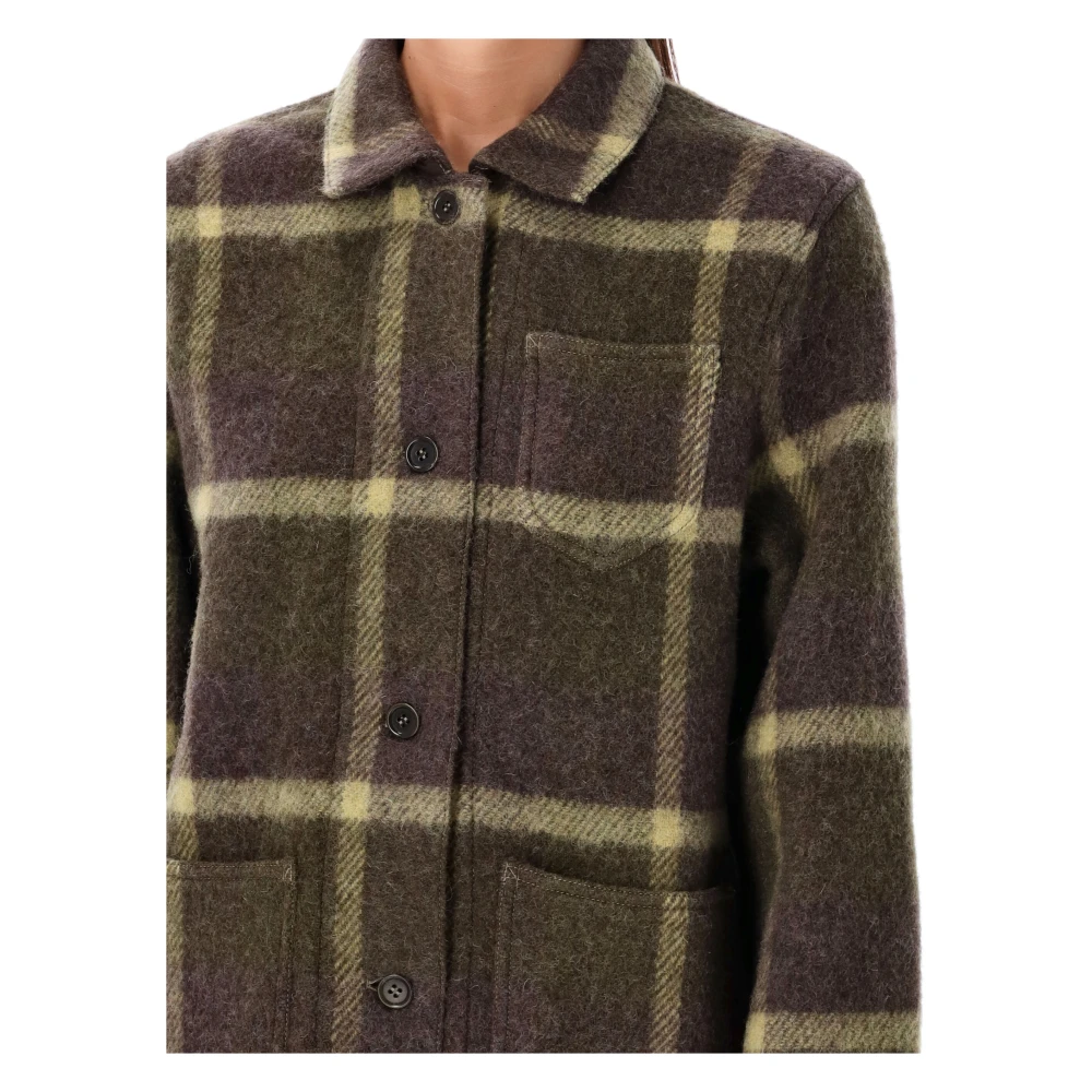 YMC You Must Create Stijlvolle wollen chore-jas bovenkleding Green Dames