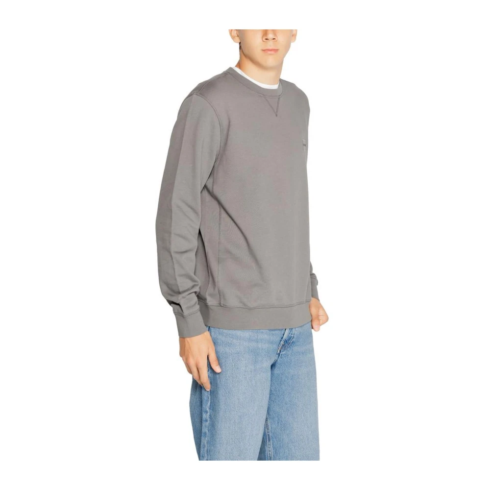 Hugo Boss Katoenen Crewneck Sweater Gray Heren