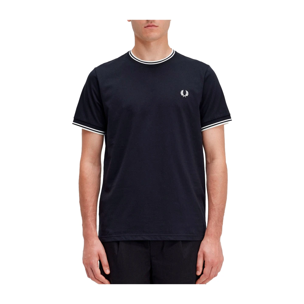 Fred Perry Korte Mouw Twin Tipped T-shirt Black Heren