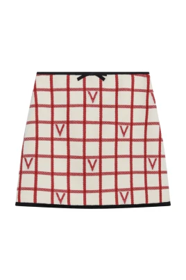 Check Skirt With Vlogo