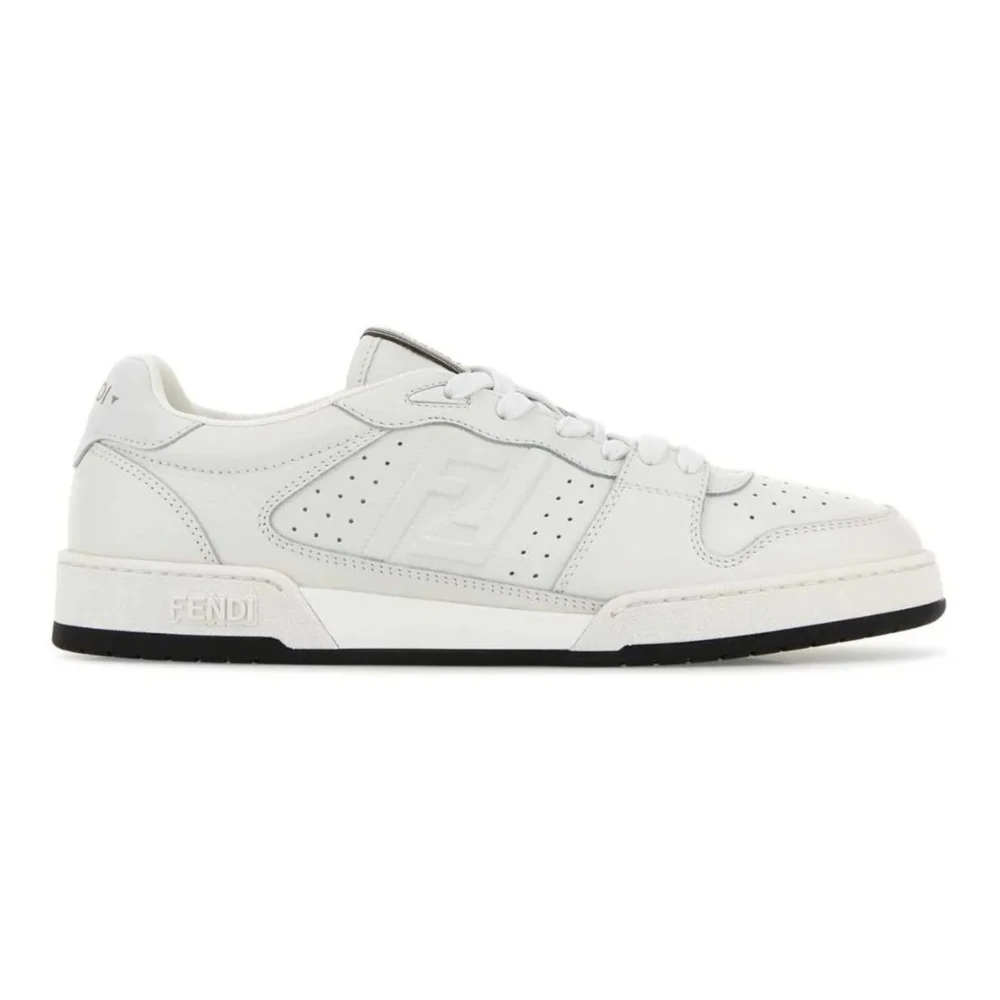 Fendi White Calf Leather Bos Taurus Athletic Sneakers - EU39.5/US6.5 - Image 3