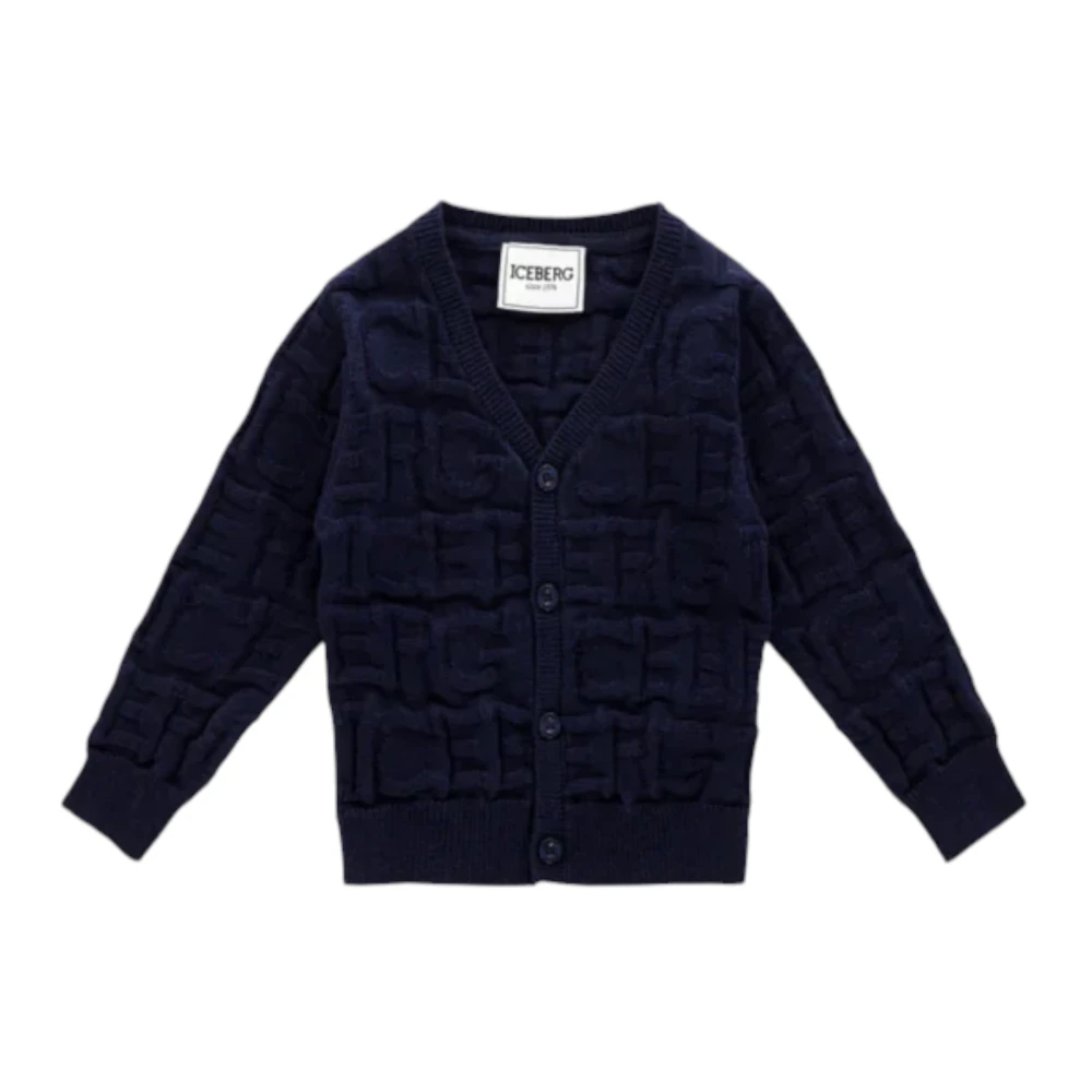 Iceberg Men's Blue Cardigan Con Logo