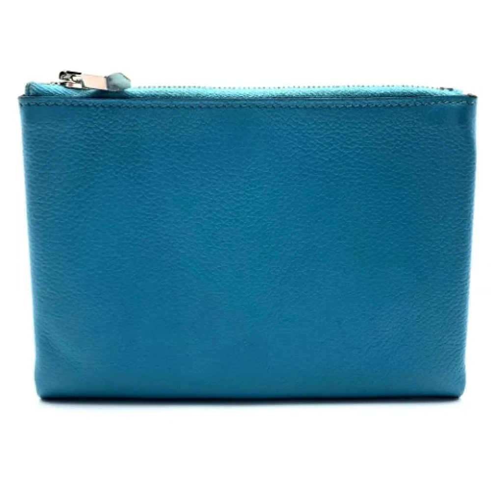Hermès Vintage Pre-owned Leather pouches Blue Dames