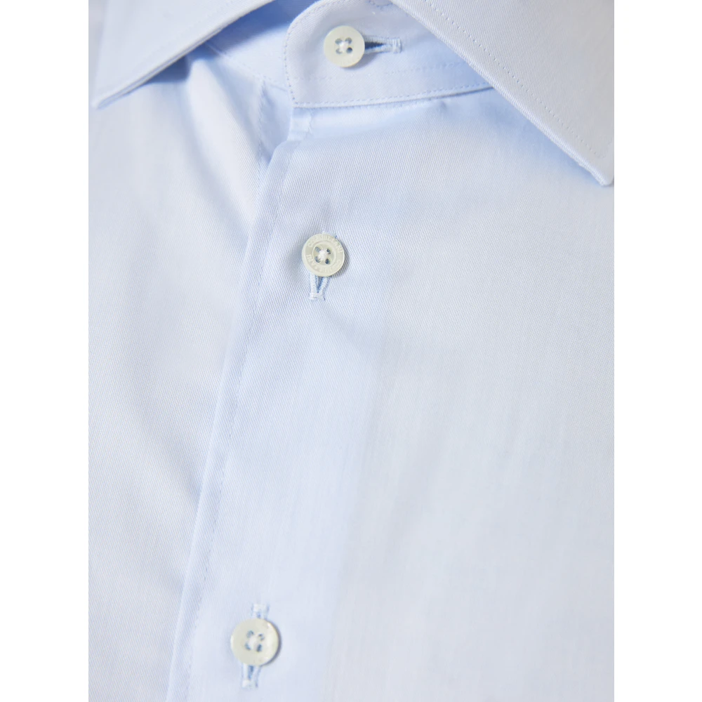 Corneliani Katoenen Twill Overhemd Gemaakt in Italië Blue Heren