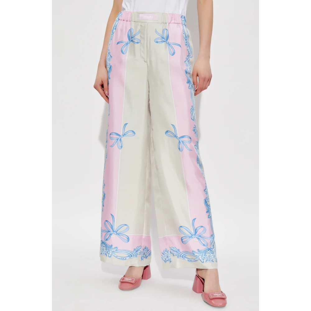 Versace Zijden loszittende broek Multicolor Dames