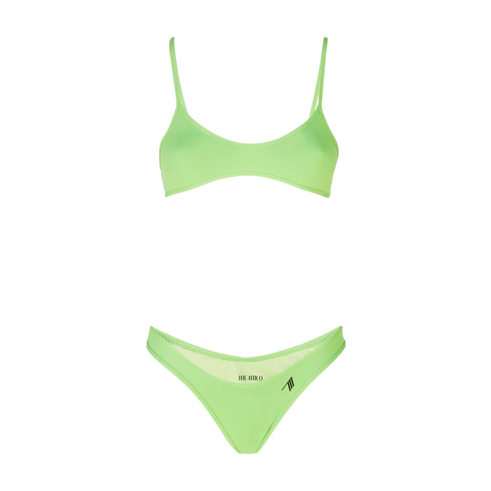 The Attico Lycra Logo Bikini Green Dames