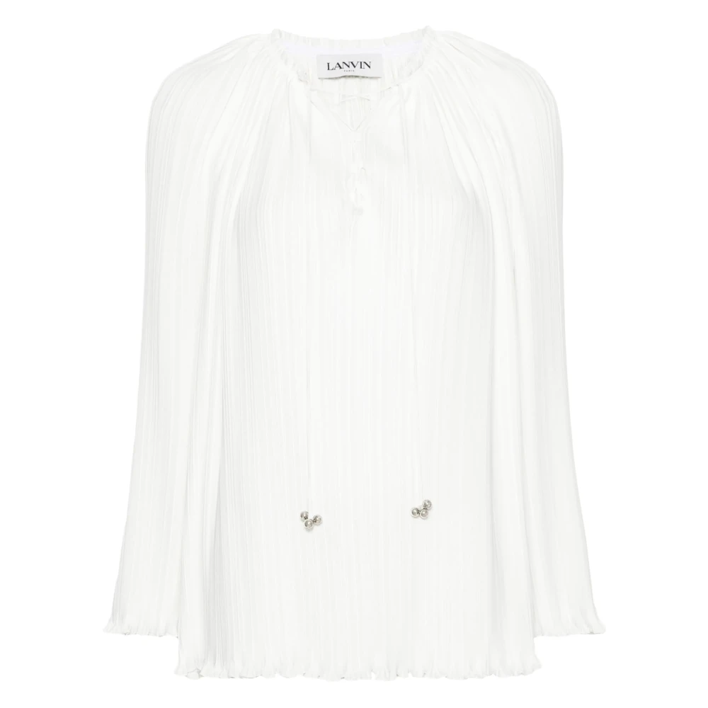 Lanvin White Pleated Blouse - Female - Blouses - S - Blouses & Shirts