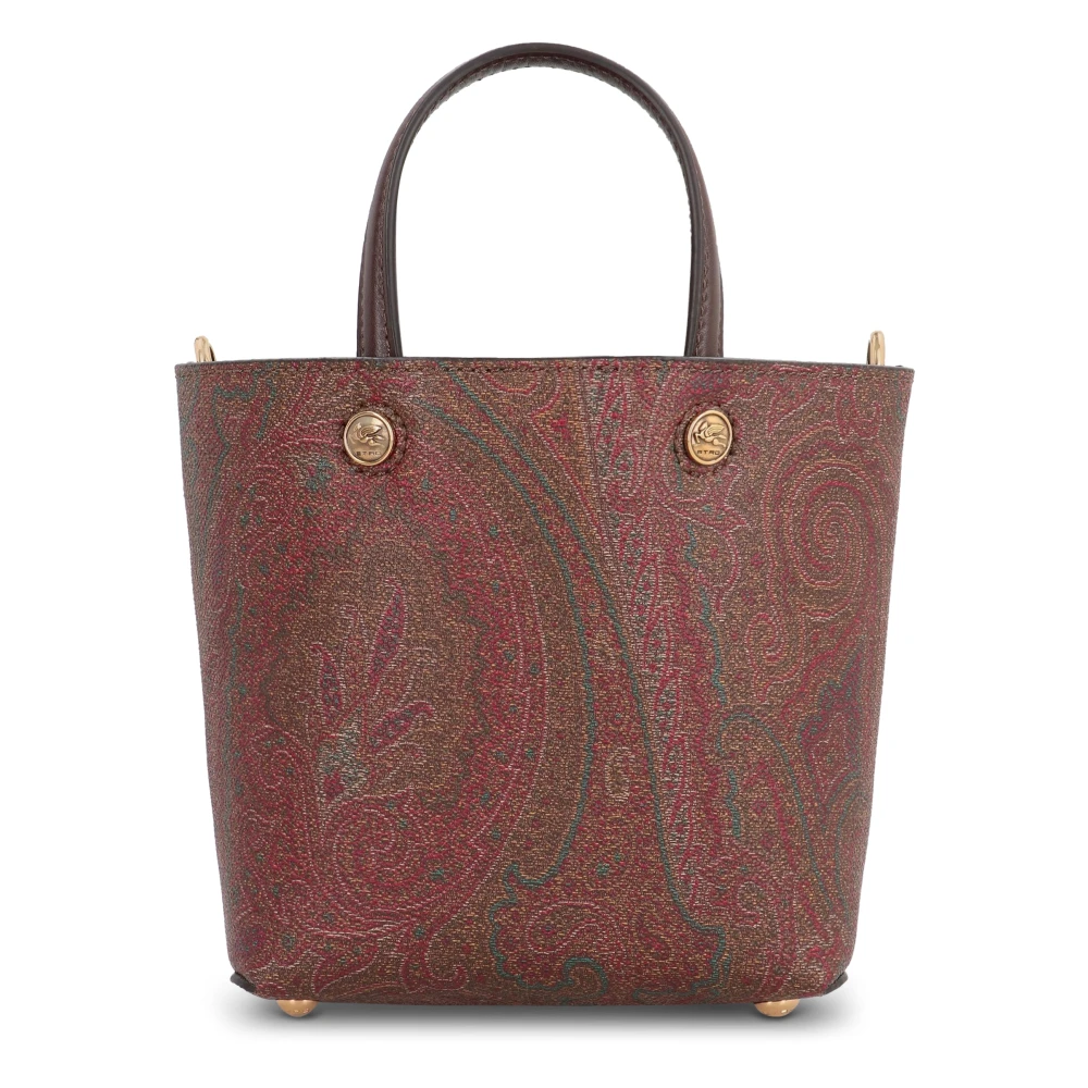 Etro Brown Paisley Pattern Mini Tote Bag - Female - Shopping Bags - One Size - Bags