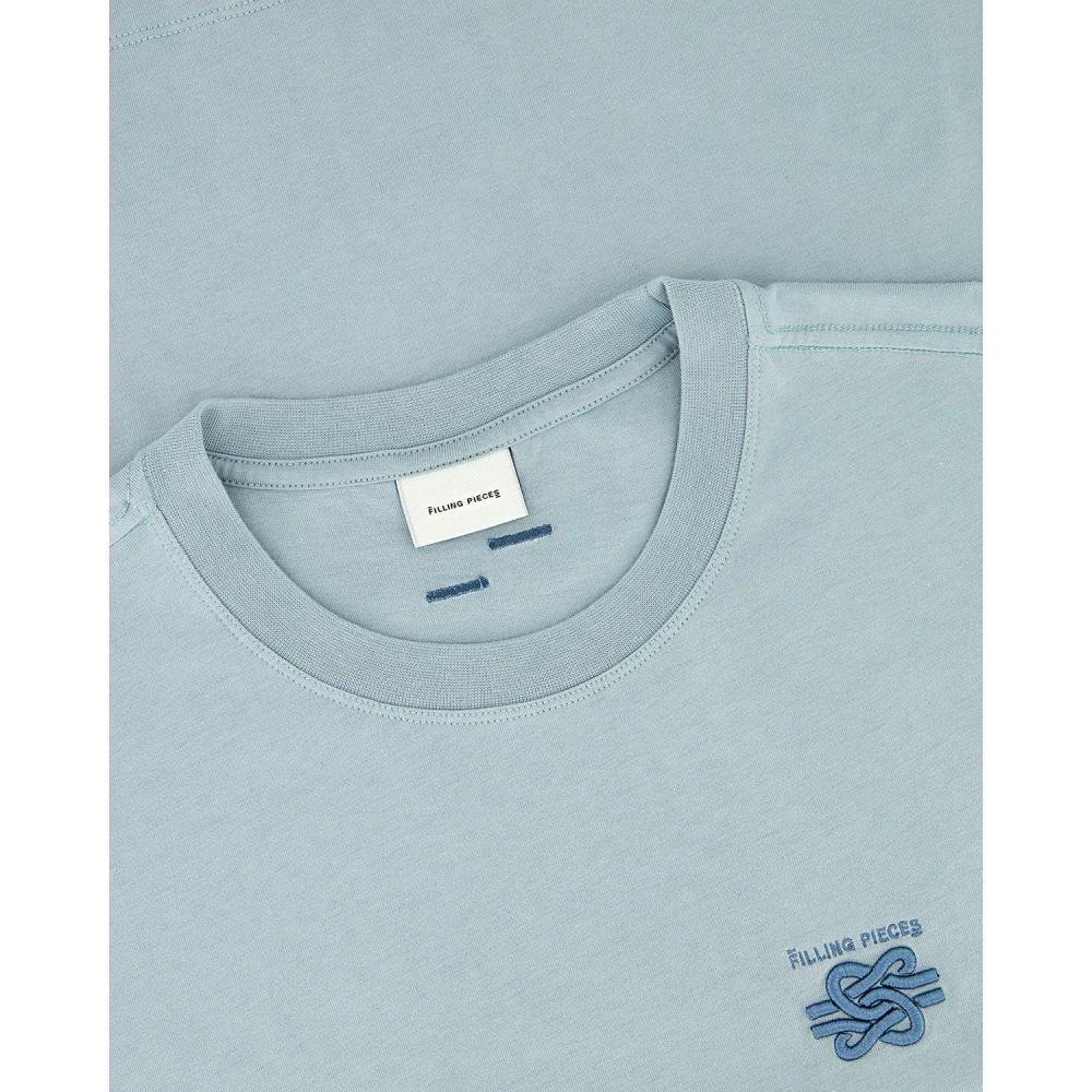 Filling Pieces T-shirt Embroidered Knot Arona Blue Heren