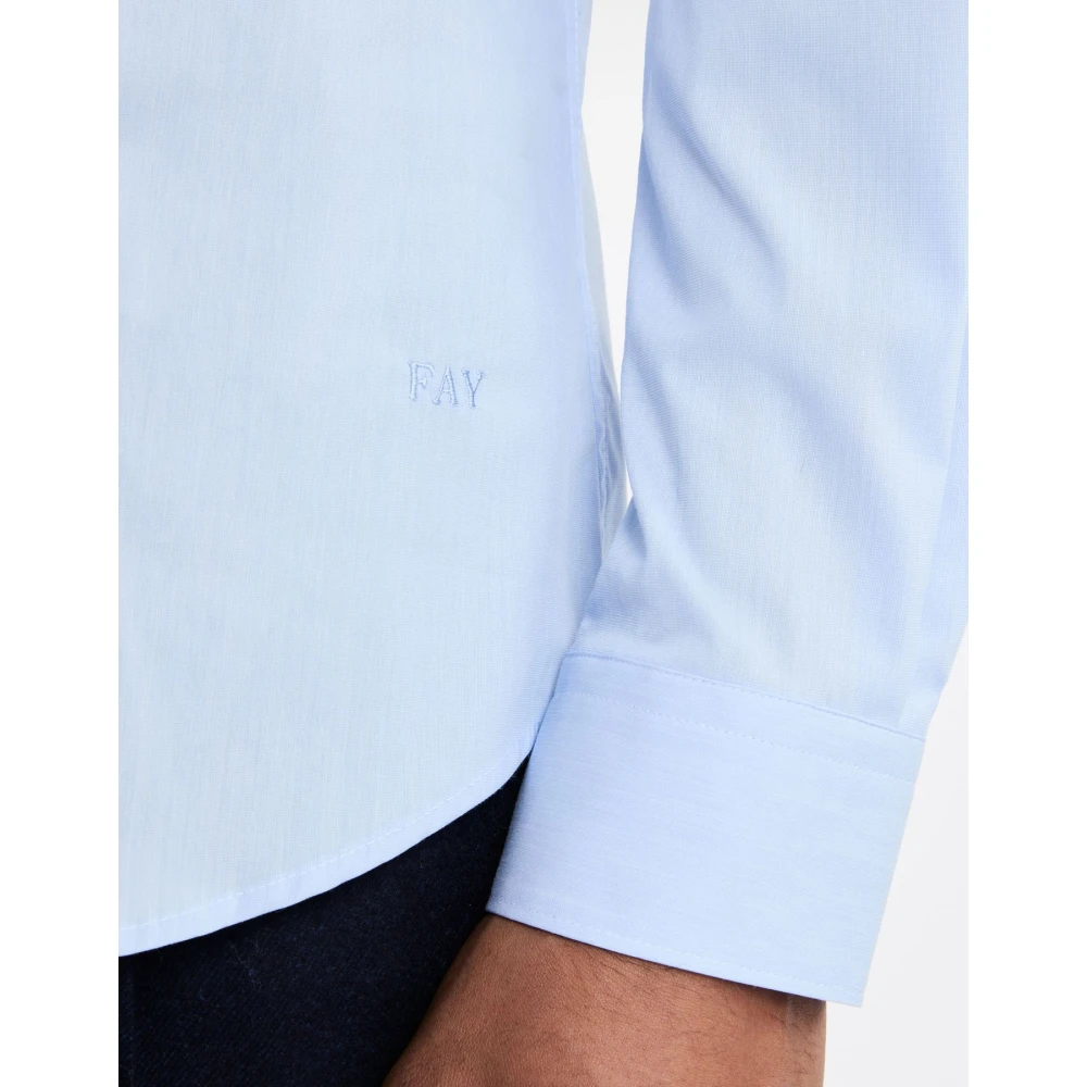 Fay Stretch katoenen overhemd Blue Heren