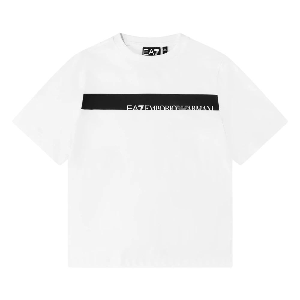 Ea7 Boys White Emporio Armani Train Extended Logo T-Shirt - Size 8 Years Kids - Image 2