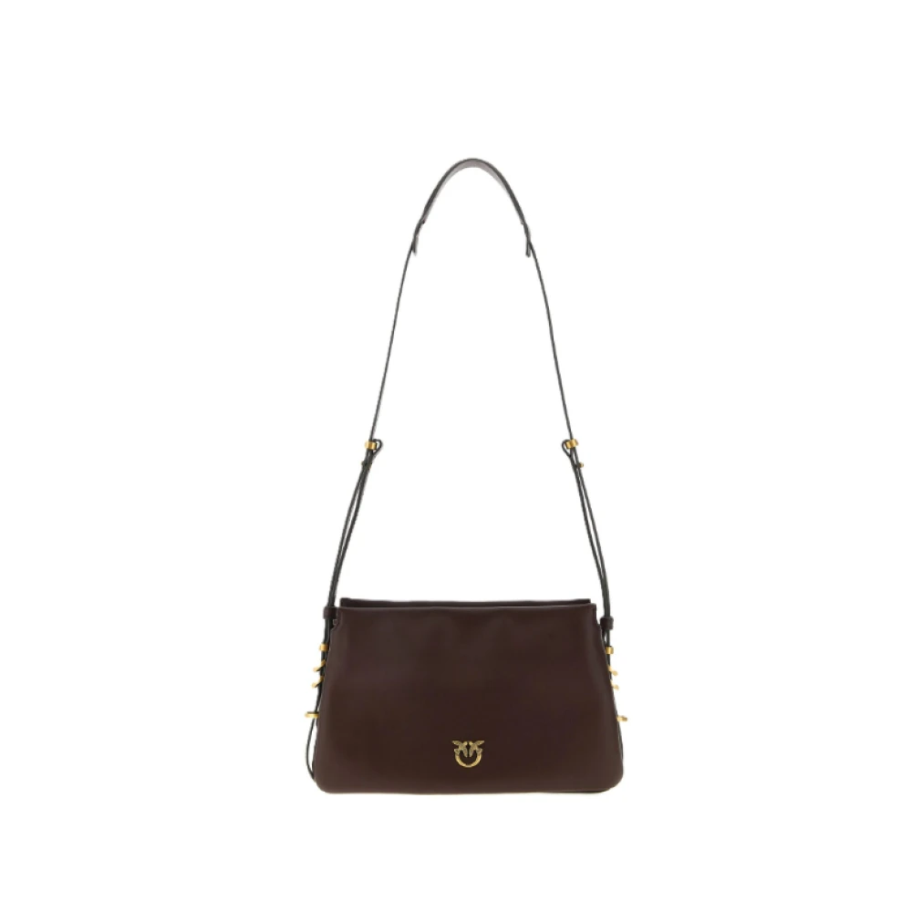 Pinko Women's Brown Mini Leather Shoulder Bag