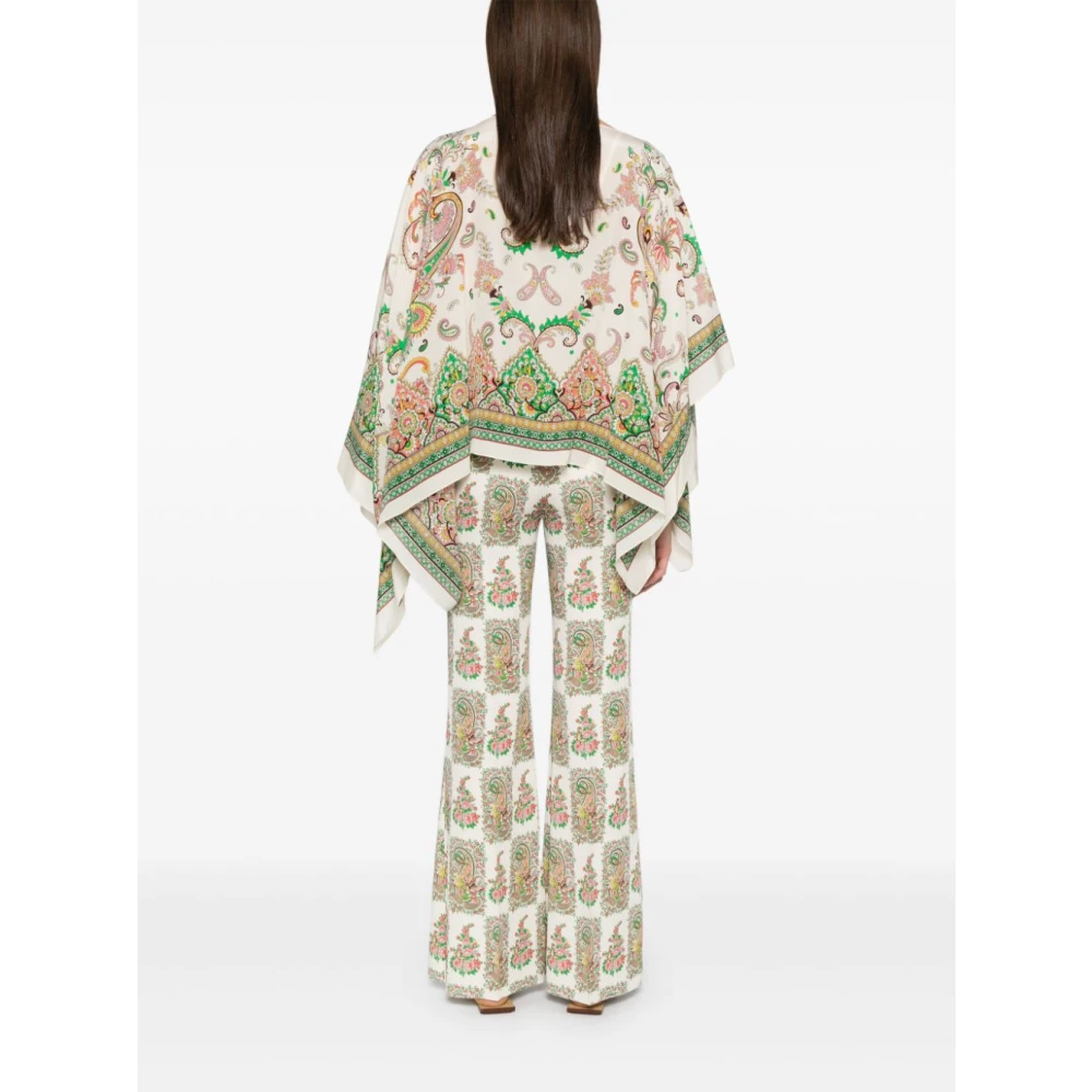 ETRO Witte Zijden Jas Dames Buitenkleding Multicolor Dames