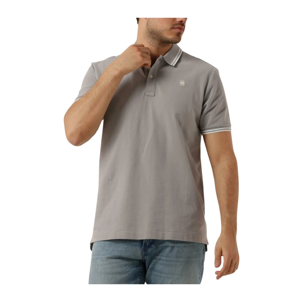 G-STAR RAW Heren Polo's & T-shirts Dunda Slim Stripe Polo S s Lichtgrijs