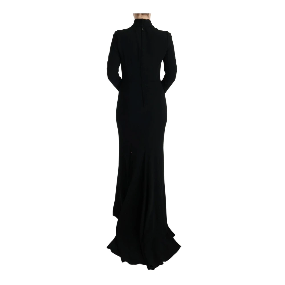 Dolce & Gabbana Zwarte Lange Mouw Sheath Gown Black Dames