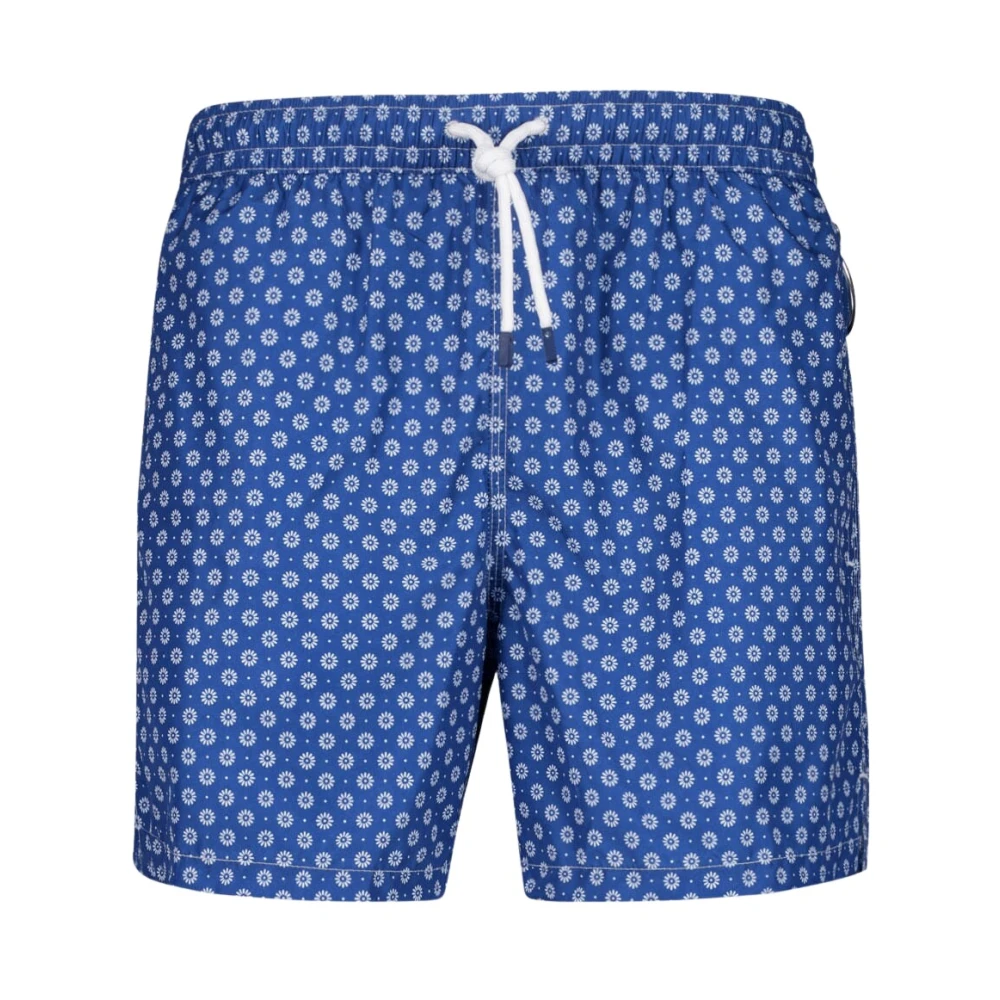 Fedeli Men's Blue Flower Pattern Swim Trunk - Beachwear - 3XL - Swimwear