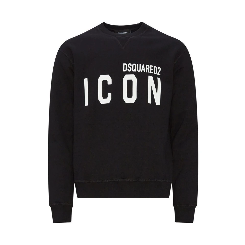 Dsquared2 Icon Crewneck Sweatshirt - Bomull Black, Herr