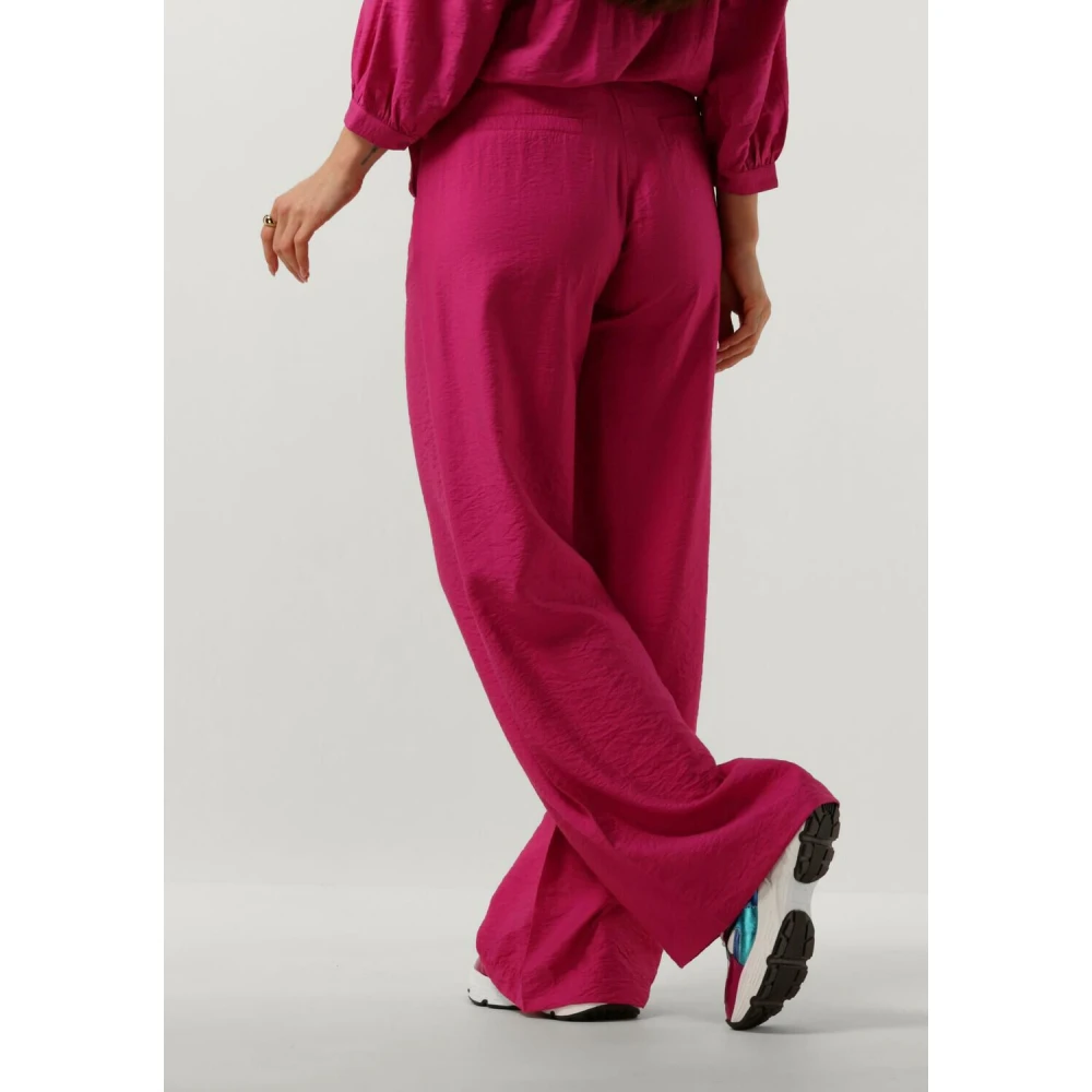 Pom Amsterdam Fuchsia Wijde Broeken Pink Dames