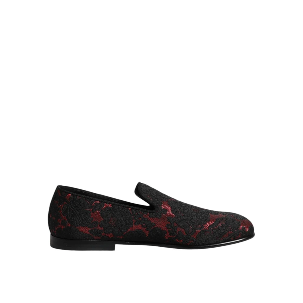 Dolce & Gabbana Men's Red/Black & Jacquard Loafers
