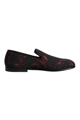 Röda & Svarta Jacquard Loafers
