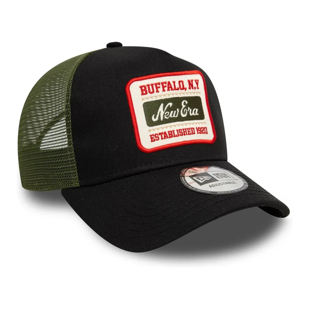 new era Zwarte Patch Trucker Hoed Black Heren