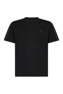 T-shirt i bomull med rutig kant