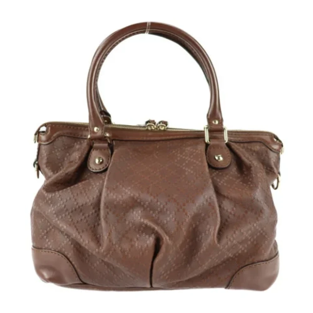Gucci Vintage Pre-owned Leather handbags Brown Dames