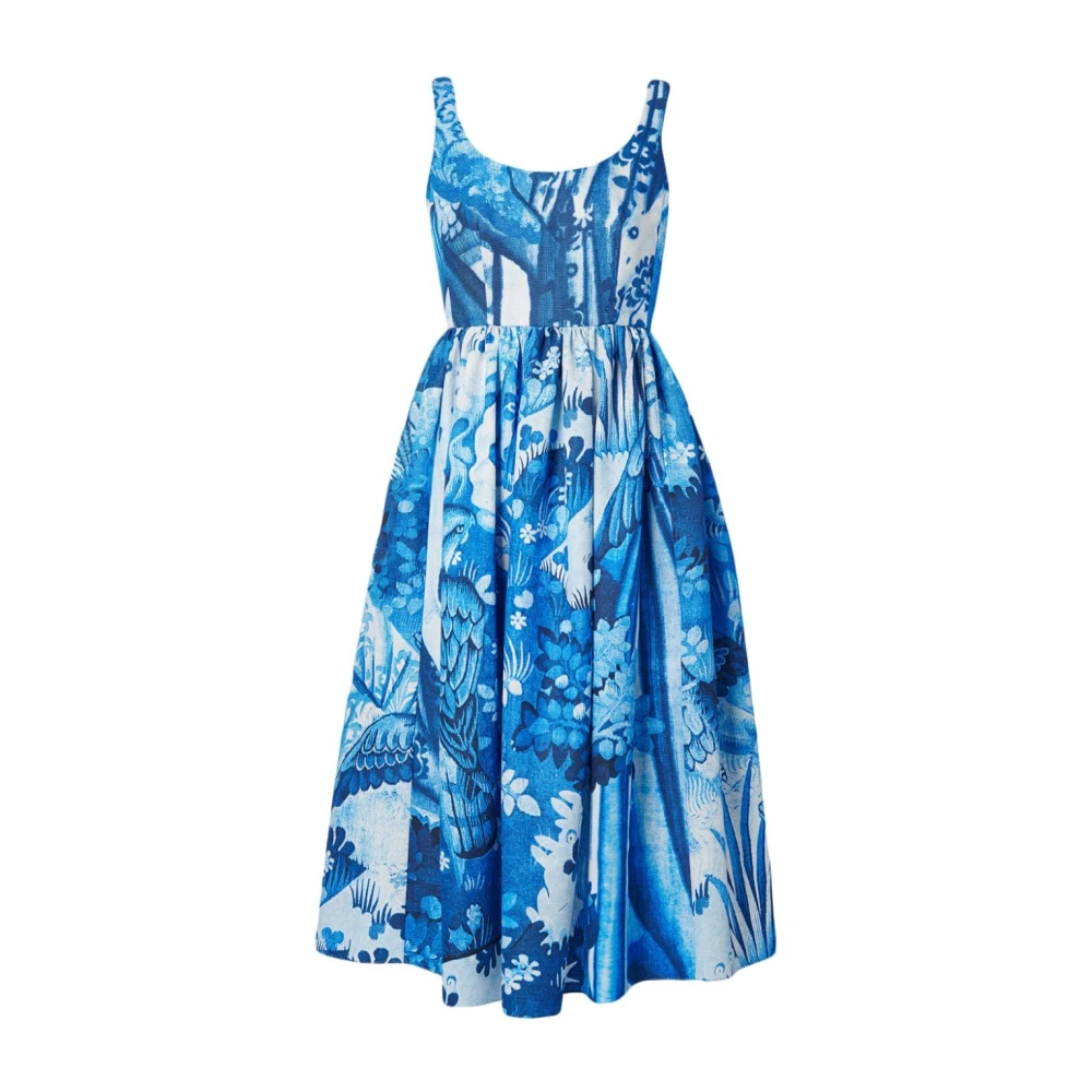 Erdem Bloemenprint Blauwe Jurk Blue Dames