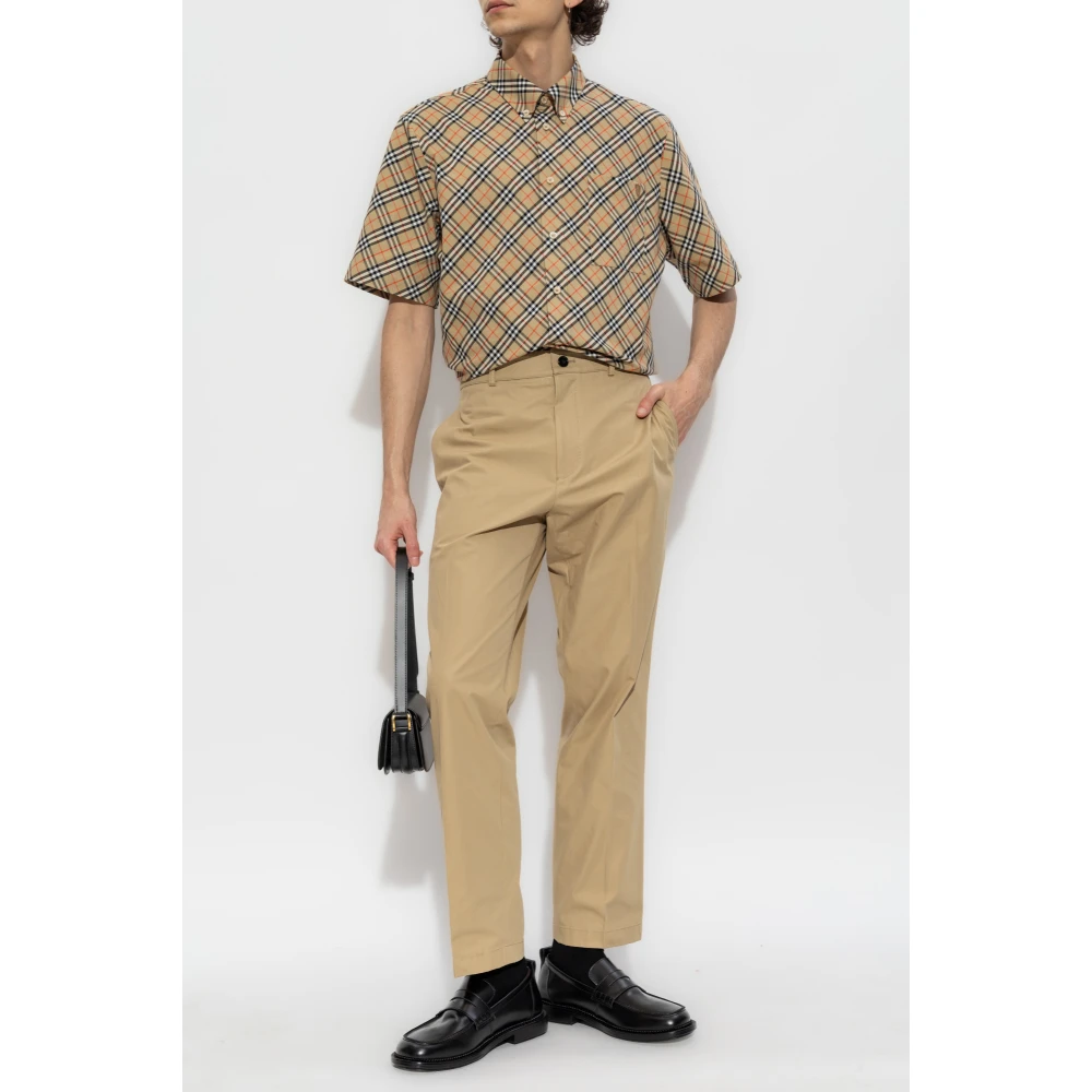 Burberry Geruite overhemd Beige Heren