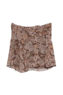 Kort kjol med blommigt tryck överallt