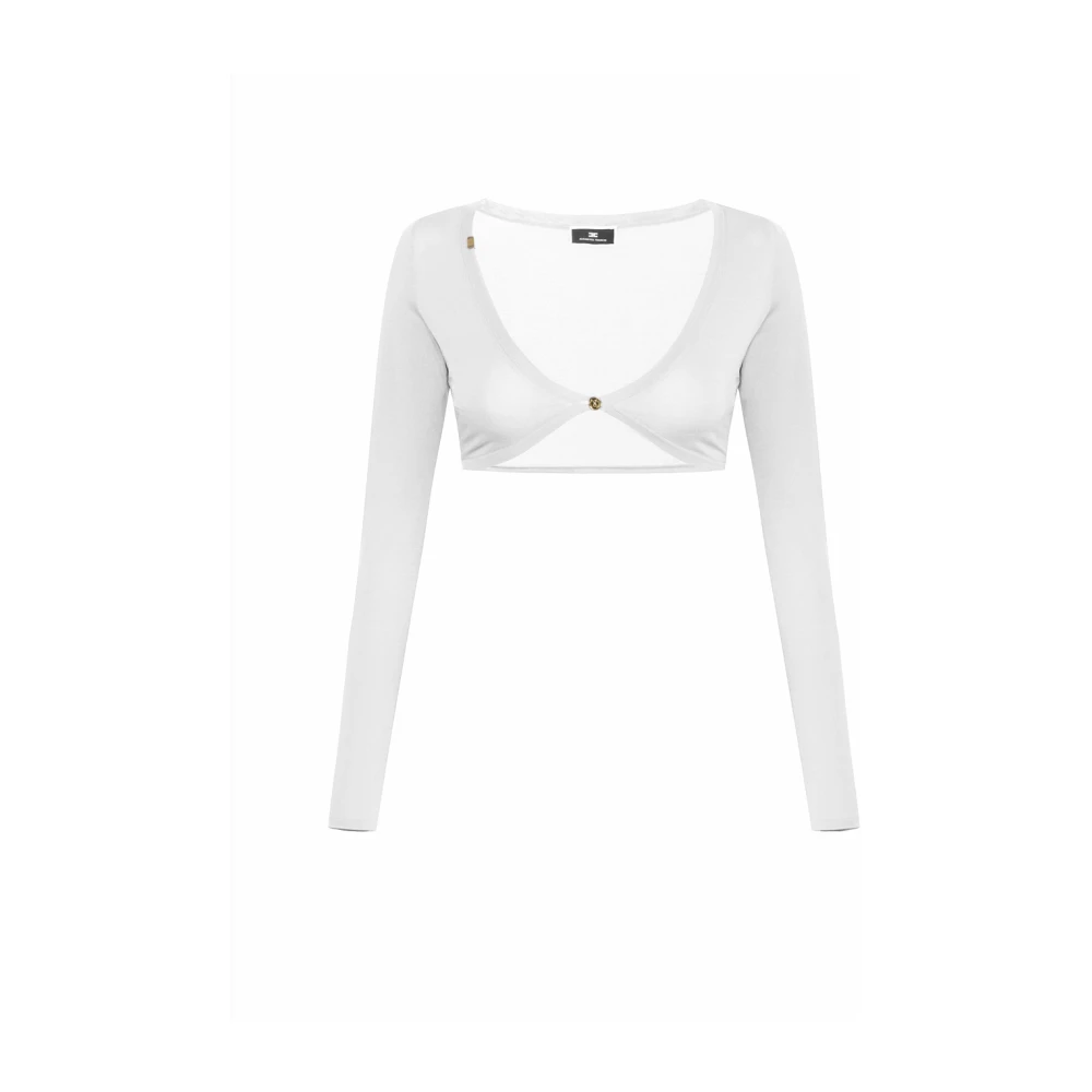 Elisabetta Franchi Ivory Sweaters voor Vrouwen White Dames