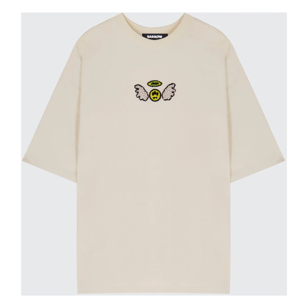 Barrow T-shirt 'Angel' Strass White Unisex