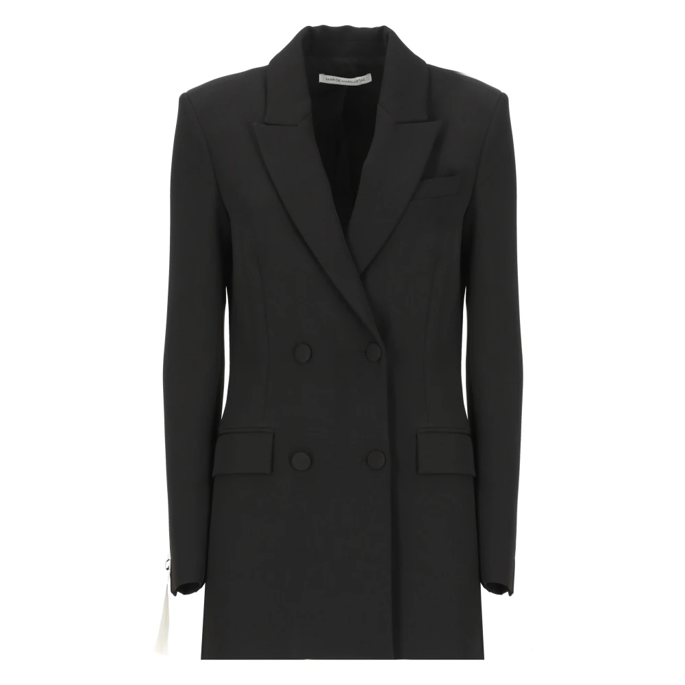 Mar De Margaritas Zwarte Peak Lapel Blazer Jas Black Dames