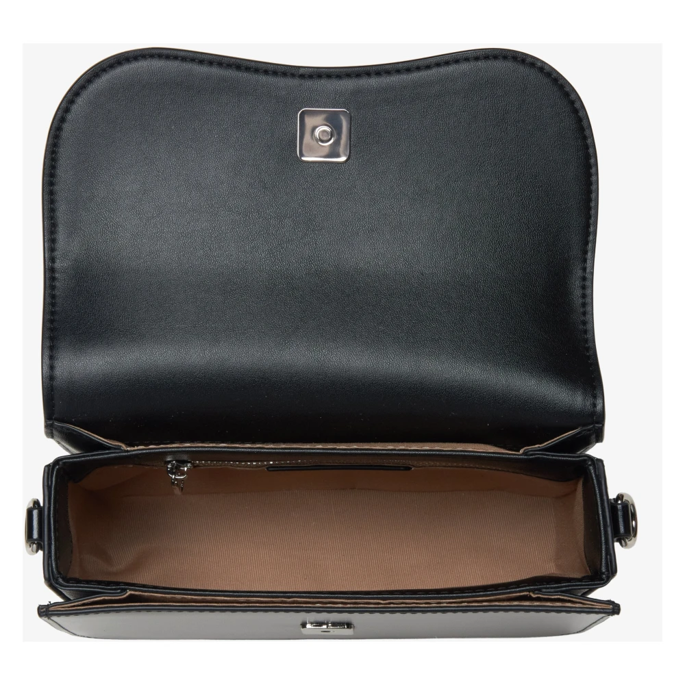 Estro Dames Kleine Zwarte Leren Tas Er00115768 Black Dames