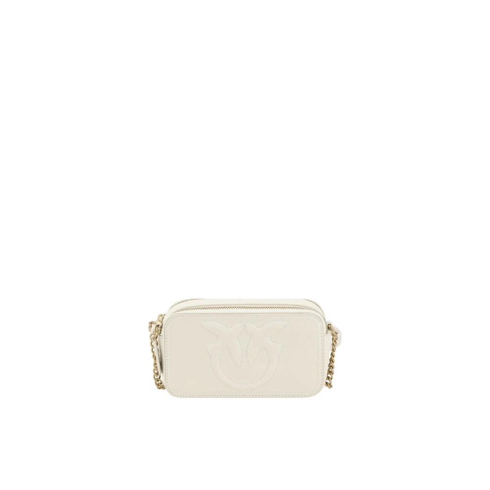 pinko Love Birds Leren Schoudertas White Dames