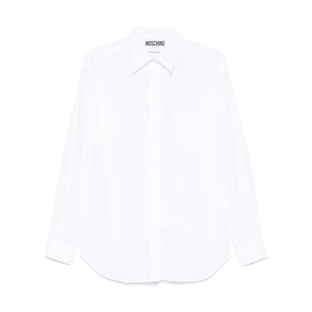 Moschino Witte Button-Up Shirt Gekromde Zoom White Dames