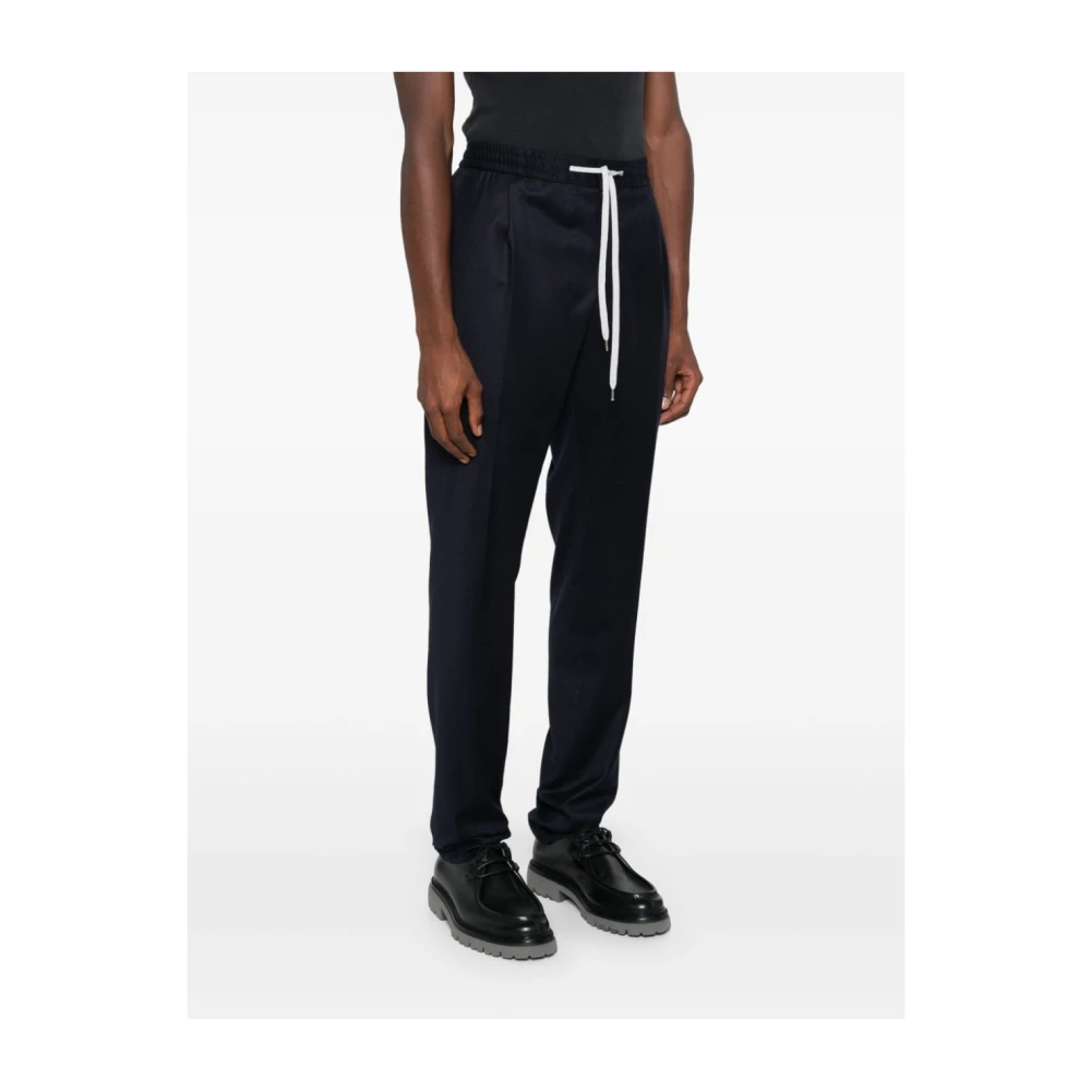 PT Torino Blauwe Wollen-Zijden Broek Blue Heren