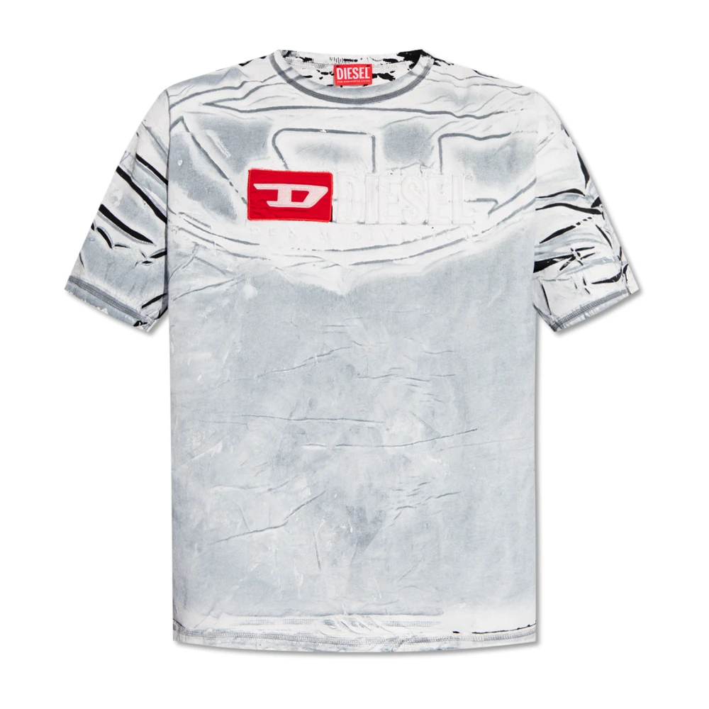 Diesel T-shirt met logo T-Ox Gray Heren